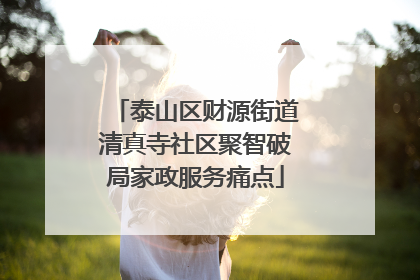 泰山区财源街道清真寺社区聚智破局家政服务痛点