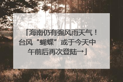 海南仍有强风雨天气！台风“蝴蝶”或于今天中午前后再次登陆→