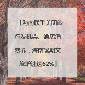 海南联手美团旅行发机票、酒店消费券，海南暑期文旅增速达62%