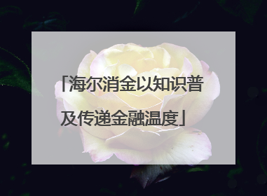 海尔消金以知识普及传递金融温度
