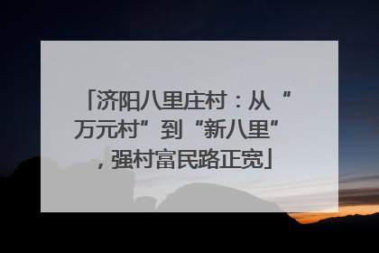 济阳八里庄村：从“万元村”到“新八里”，强村富民路正宽