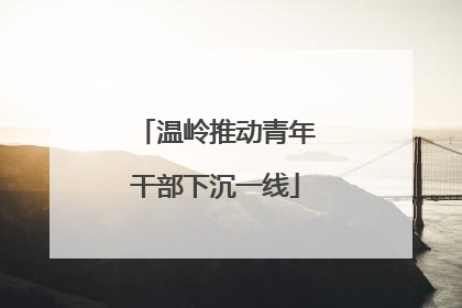 温岭推动青年干部下沉一线