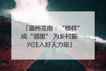 温州苍南：“榜样”成“邻里” 为乡村振兴注入好人力量