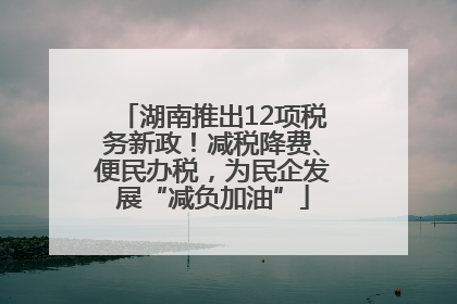 湖南推出12项税务新政！减税降费、便民办税，为民企发展“减负加油”