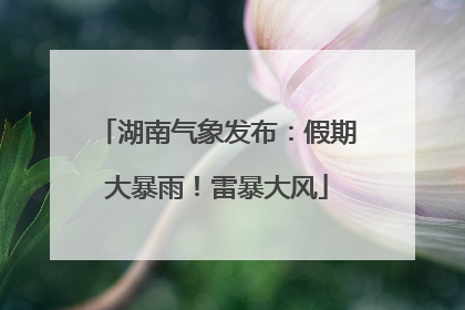 湖南气象发布：假期大暴雨！雷暴大风
