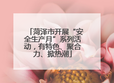 菏泽市开展“安全生产月”系列活动，有特色、聚合力、掀热潮