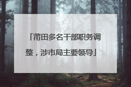 莆田多名干部职务调整，涉市局主要领导