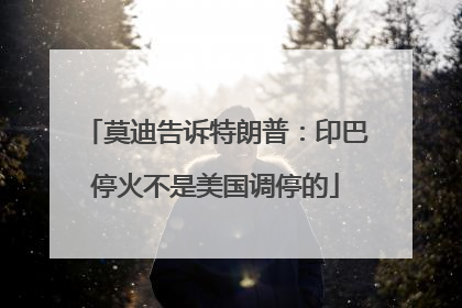 莫迪告诉特朗普：印巴停火不是美国调停的