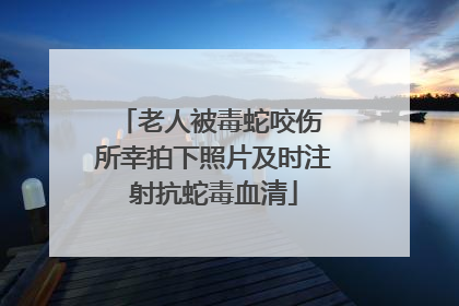 老人被毒蛇咬伤 所幸拍下照片及时注射抗蛇毒血清