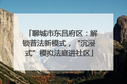 聊城市东昌府区：解锁普法新模式，“沉浸式”模拟法庭进社区