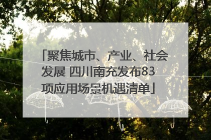聚焦城市、产业、社会发展 四川南充发布83项应用场景机遇清单