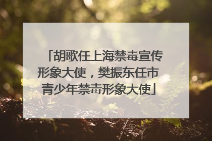 胡歌任上海禁毒宣传形象大使，樊振东任市青少年禁毒形象大使