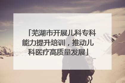 芜湖市开展儿科专科能力提升培训，推动儿科医疗高质量发展