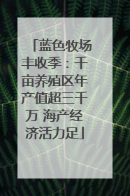 蓝色牧场丰收季：千亩养殖区年产值超三千万 海产经济活力足