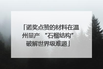 诺奖点赞的材料在温州量产 “石榴结构”破解世界级难题