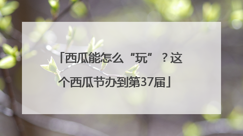西瓜能怎么“玩”？这个西瓜节办到第37届