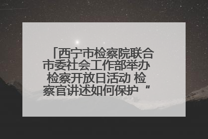 西宁市检察院联合市委社会工作部举办检察开放日活动 检察官讲述如何保护“少年的你”