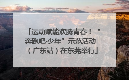 运动赋能欢腾青春！“奔跑吧·少年”示范活动（广东站）在东莞举行