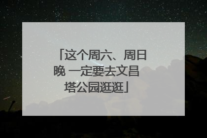 这个周六、周日晚 一定要去文昌塔公园逛逛