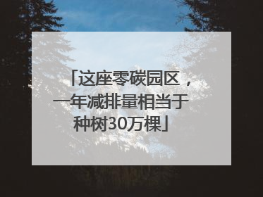 这座零碳园区，一年减排量相当于种树30万棵