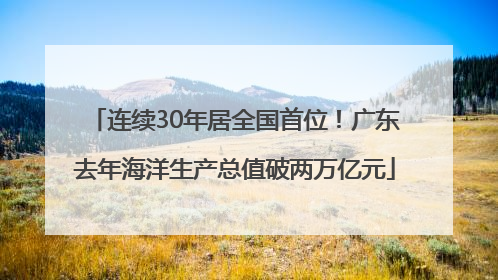 连续30年居全国首位！广东去年海洋生产总值破两万亿元