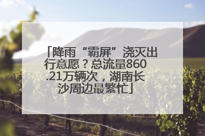 降雨“霸屏”浇灭出行意愿？总流量860.21万辆次，湖南长沙周边最繁忙