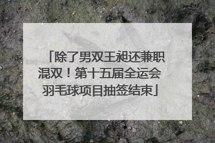 除了男双王昶还兼职混双！第十五届全运会羽毛球项目抽签结束