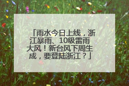 雨水今日上线，浙江暴雨、10级雷雨大风！新台风下周生成，要登陆浙江？