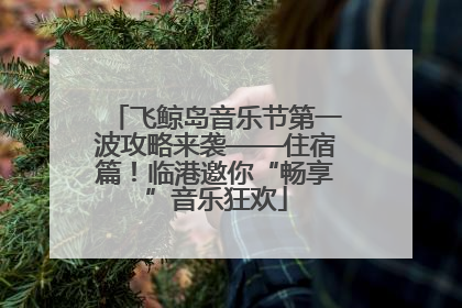 飞鲸岛音乐节第一波攻略来袭——住宿篇！临港邀你“畅享”音乐狂欢