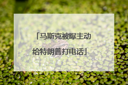 马斯克被曝主动给特朗普打电话