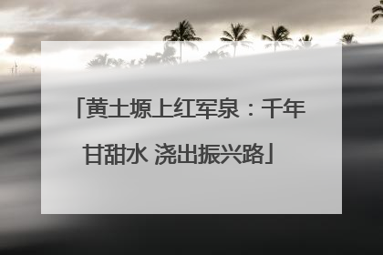 黄土塬上红军泉：千年甘甜水 浇出振兴路