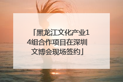 黑龙江文化产业14组合作项目在深圳文博会现场签约