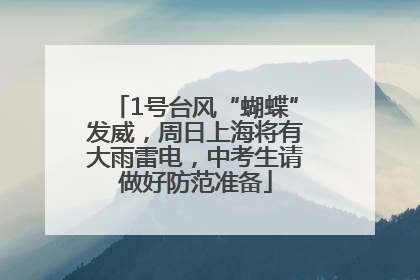 1号台风“蝴蝶”发威，周日上海将有大雨雷电，中考生请做好防范准备