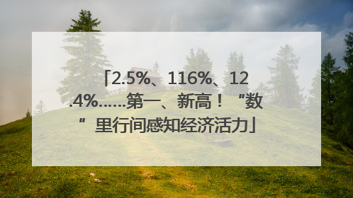 2.5%、116%、12.4%……第一、新高！“数”里行间感知经济活力