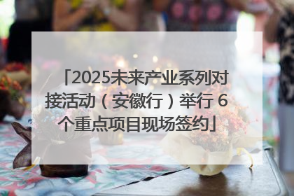 2025未来产业系列对接活动（安徽行）举行 6个重点项目现场签约