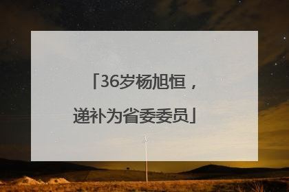 36岁杨旭恒，递补为省委委员