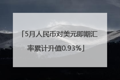 5月人民币对美元即期汇率累计升值0.93%