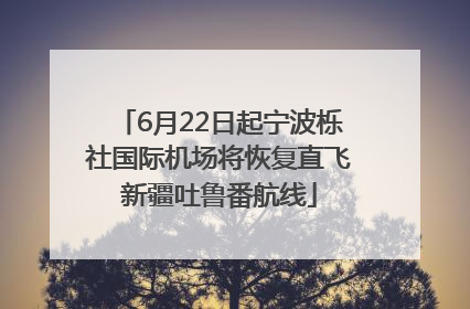 6月22日起宁波栎社国际机场将恢复直飞新疆吐鲁番航线